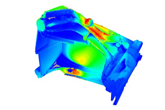 Simulation of a single piece shot blast job with rotation and linear movement of the work piece