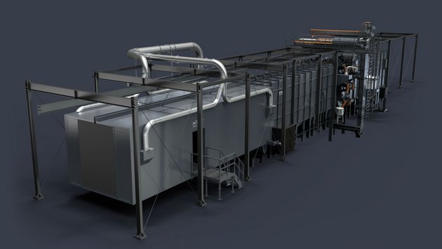 RHBD spinner hanger blast machines are used for processing delicate work pieces that cannot tumble over each other; also for heavy and large components with complex shapes. RHBD continuous feed spinner hanger blast machine
