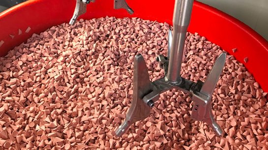mix of plastic media in combination with a special compound